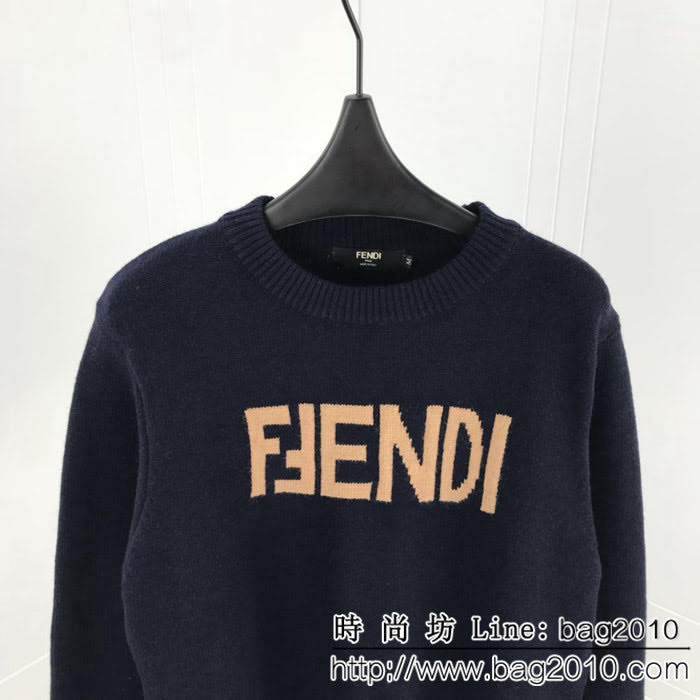 FENDI芬迪 18ss秋冬新款毛衣 簡約字母提花logo 採用羊毛混紡面料 高版本男女同款 ydi2315